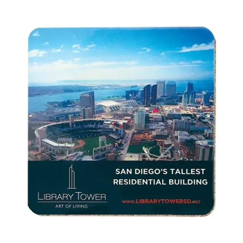 Main photo of 4" Square Deluxe Coaster W/Cork Lining