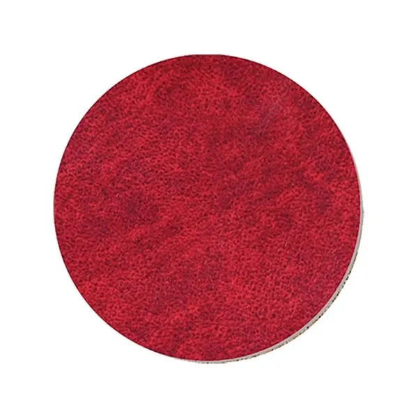 Red color option for 3.5" Round Leatherette Coaster
