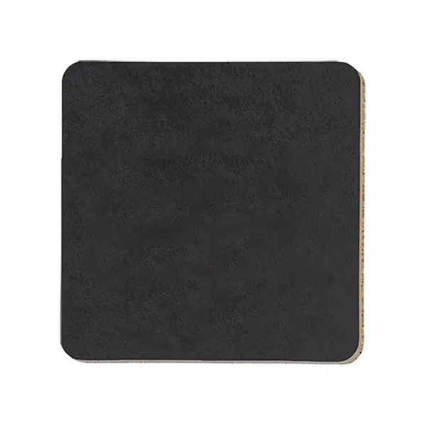 Black color option for 3.5" Square Leatherette Coaster
