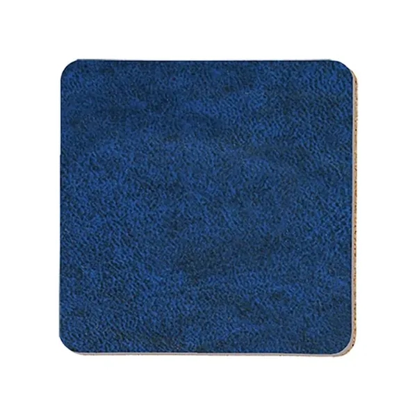 Blue color option for 3.5" Square Leatherette Coaster