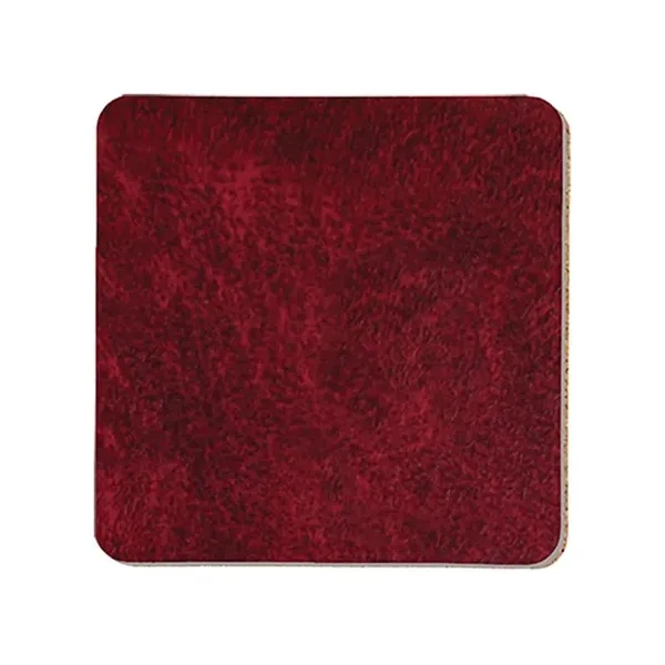 Burgundy color option for 3.5" Square Leatherette Coaster