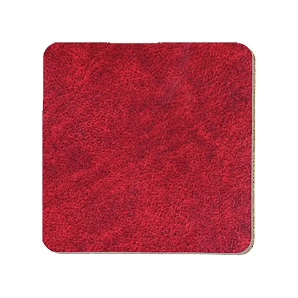 Red color option for 3.5" Square Leatherette Coaster