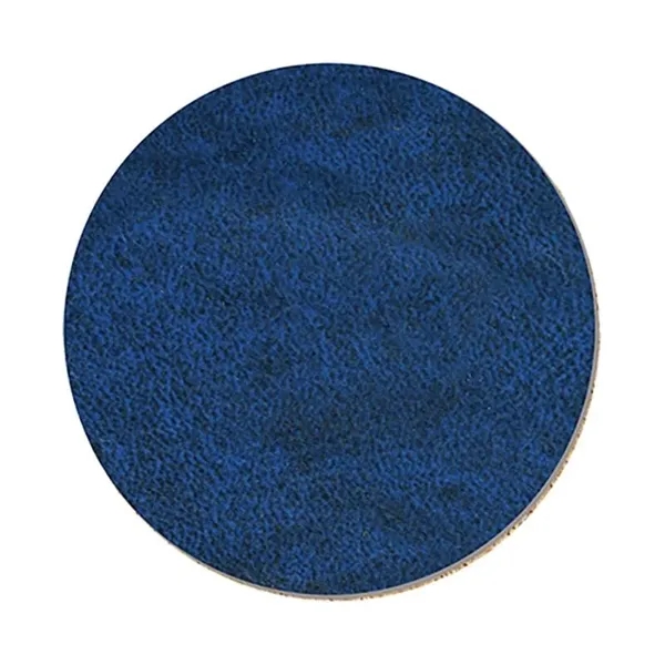 Blue color option for 4" Round Leatherette Coaster