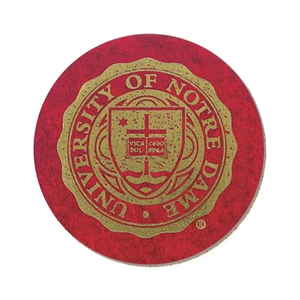 Red color option for 4" Round Leatherette Coaster