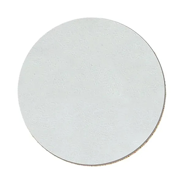 White color option for 4" Round Leatherette Coaster