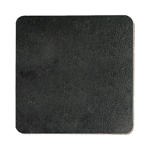 Black color option for 4" Square Leatherette Coaster