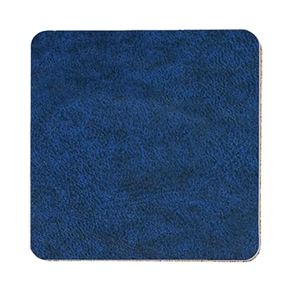 Blue color option for 4" Square Leatherette Coaster