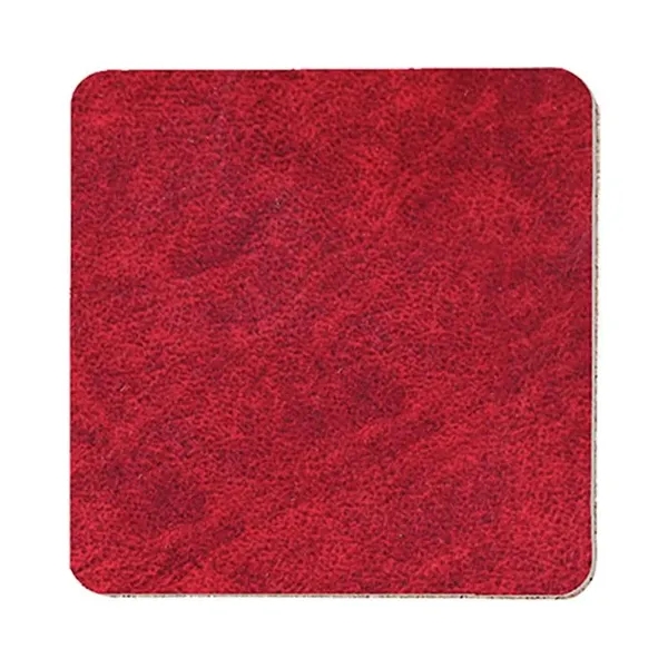 Red color option for 4" Square Leatherette Coaster