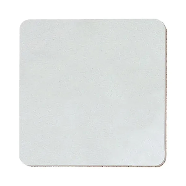 White color option for 4" Square Leatherette Coaster