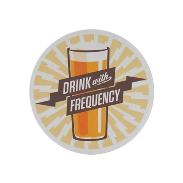 White color option for 3.5" Round 80pt Heavyweight Full Color Pulp Board Coaster