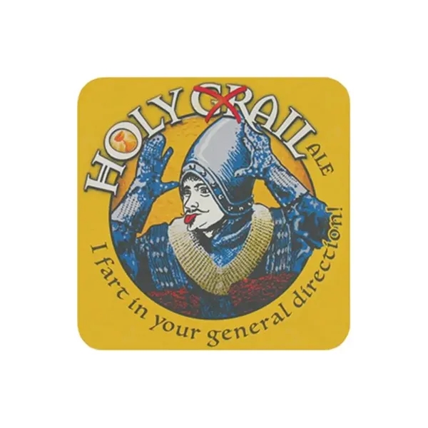 White color option for 3.5" Square 80pt Full Color Pulp Board Paper Coaster