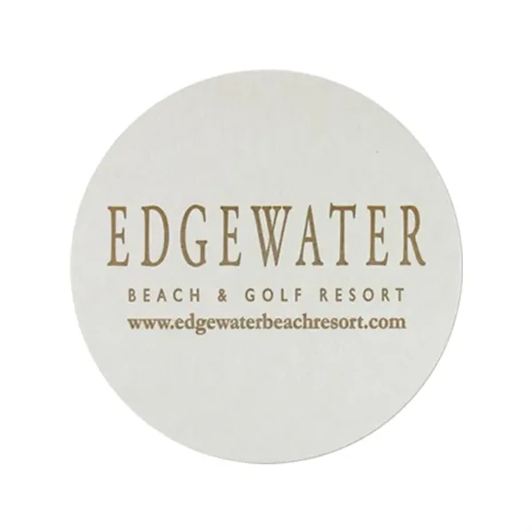 White color option for 4" Round 40pt Lightweight Pulp Board Coaster