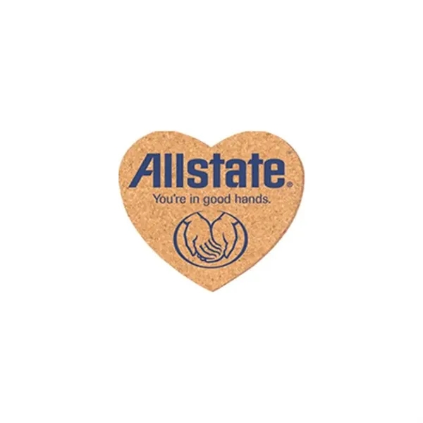 Cork Brown color option for 4" Heart Shape Cork Coasters
