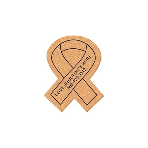 Cork Brown color option for 4.5" X 3.5" Awareness Ribbon Shape Cork Coasters