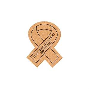 Photo of 4.5" X 3.5" Awareness Ribbon Shape Cork Coasters