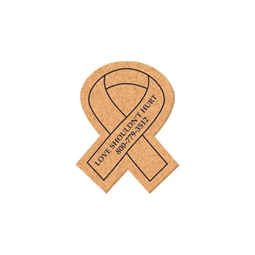 Main photo of 4.5" X 3.5" Awareness Ribbon Shape Cork Coasters