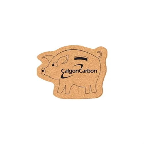 Main photo of 3 1/2" X 4 1/2" Pig Shape Cork Coasters
