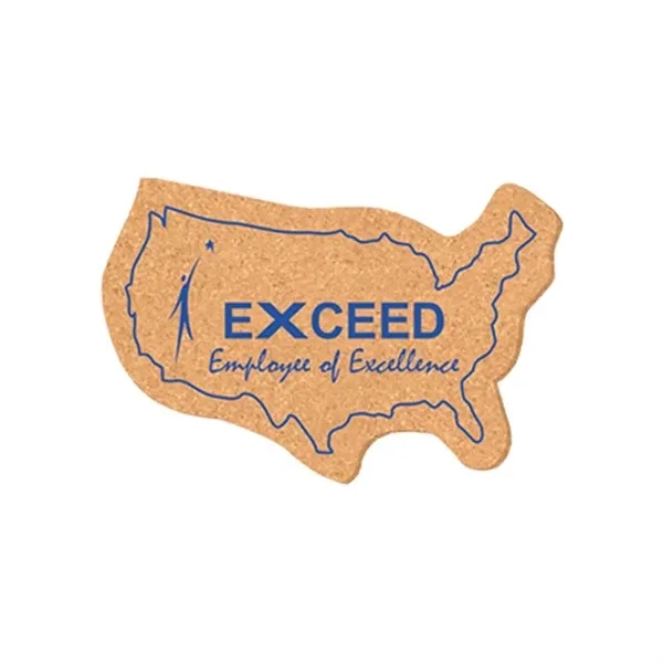 Cork Brown color option for 4" X 6" Usa America Shape Cork Coasters