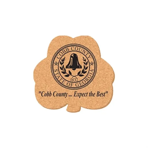 Cork Brown color option for 5"X5" Clover Shape Cork Coasters