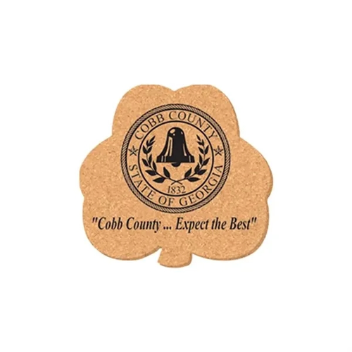 Main photo of 5"X5" Clover Shape Cork Coasters