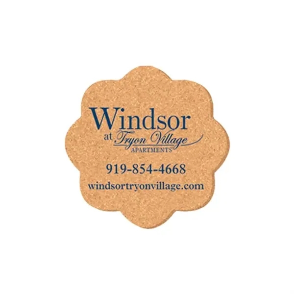 Cork Brown color option for 5" Flower Shape Cork Coasters