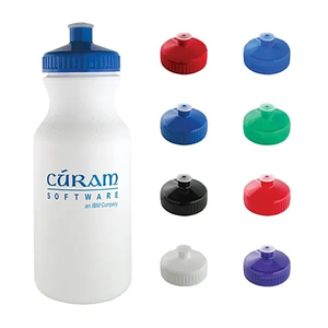 Photo of 20 Oz White Plastic Water Bottle With Colored Lid