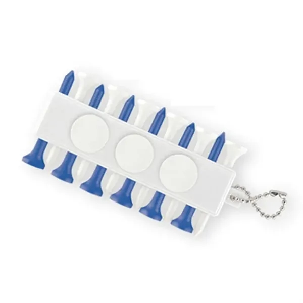 White-Blue color option for Golf Tee & Tee Holder Keychain