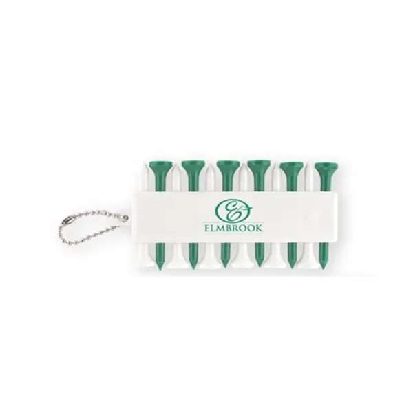 White-Green color option for Golf Tee & Tee Holder Keychain