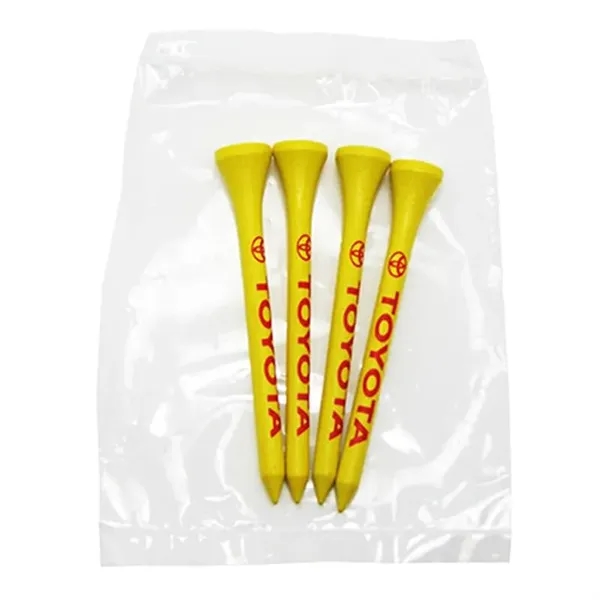 Yellow color option for Golf Tee Poly Packet With 4 Tees