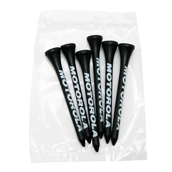 Black color option for Golf Tee Poly Packet With 6 Tees