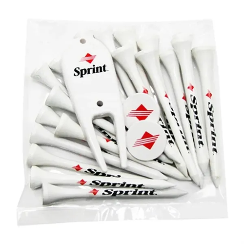 Main photo of Golf Tee Poly Packet W/ 20 Tees, 2 Ball Markers & Divot Tool