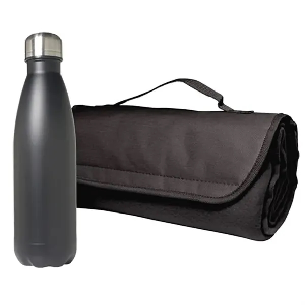 Black color option for Blanket And Bottle Set