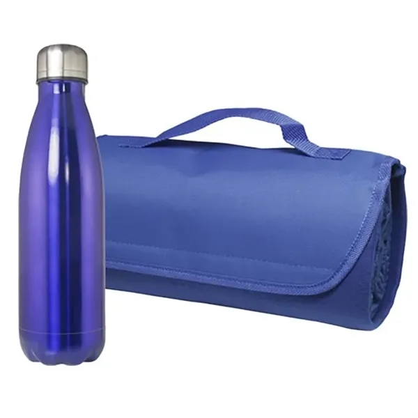 Blue color option for Blanket And Bottle Set