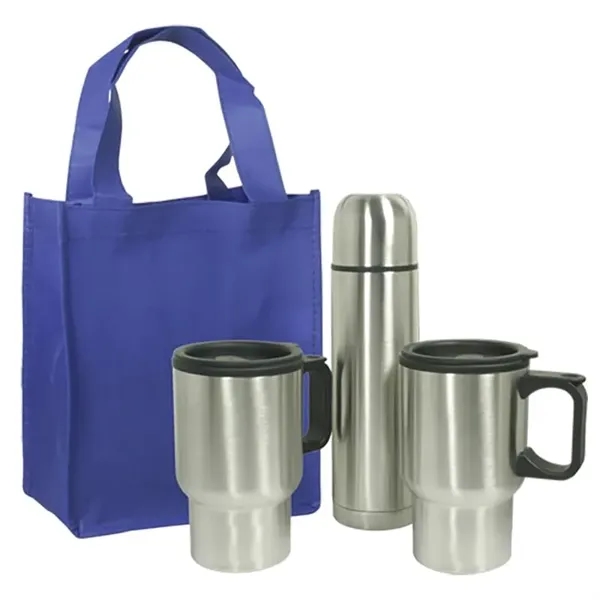Blue color option for Mug Gift Set With Non Woven Gift Tote Bag