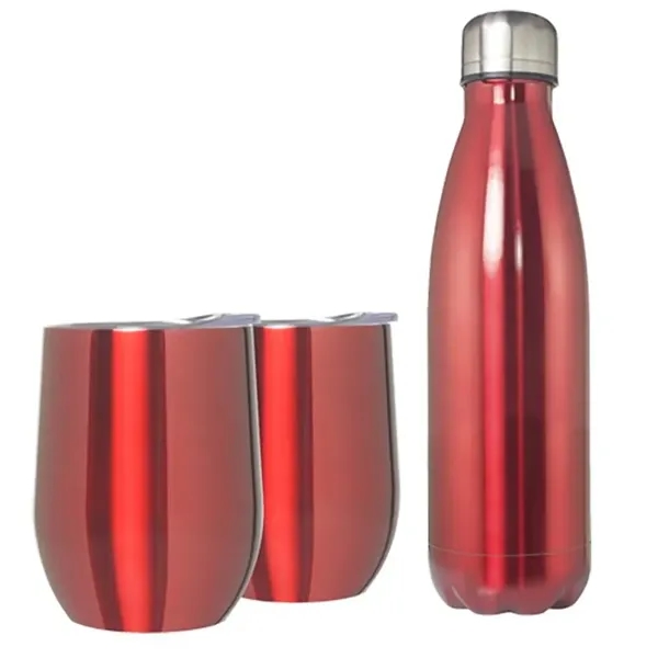 Red color option for Stainless Steel Bottle & Goblet Set