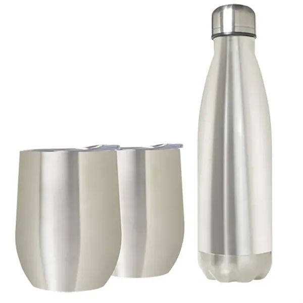 Silver color option for Stainless Steel Bottle & Goblet Set