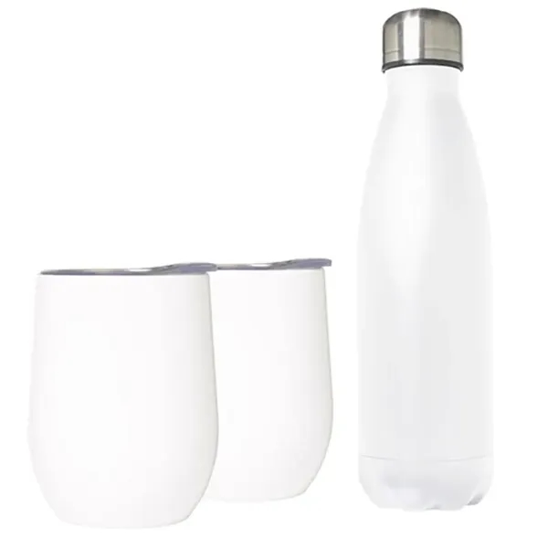 White color option for Stainless Steel Bottle & Goblet Set