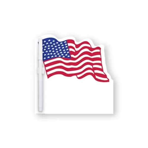 White color option for 8"X8" American Flag Memo Board W/Magnets Or Tape