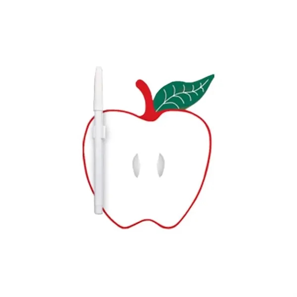 White color option for 8"X8" Apple Shape Custom Memo Board W/Magnets Or Tape