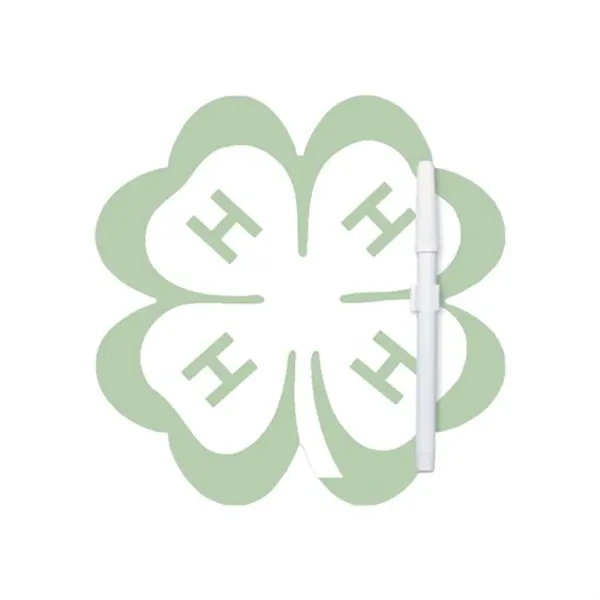 White color option for 8" X 8" Clover Shape Memo Board W/Magnets Or Tape On Back