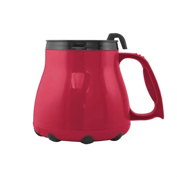 Rubine Red-Black color option for 16 Oz. Low Rider Mug With Spill Resistant Lid
