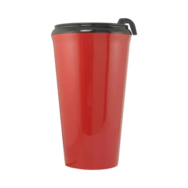 Metallic Red-Black color option for 16 Oz. Infinity Tumbler Mug With Spill Resistant Lid