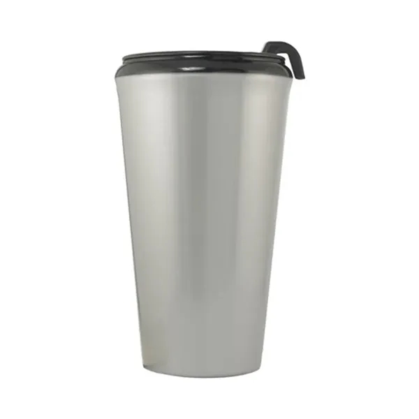 Silver-Black color option for 16 Oz. Infinity Tumbler Mug With Spill Resistant Lid