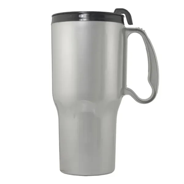 Silver-Black color option for 21 Oz. Sportster Mug With Spill Resistant Lid