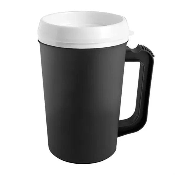 Black-White color option for 22 Oz. Grande Coffee Mug With Spill Resistant Lid