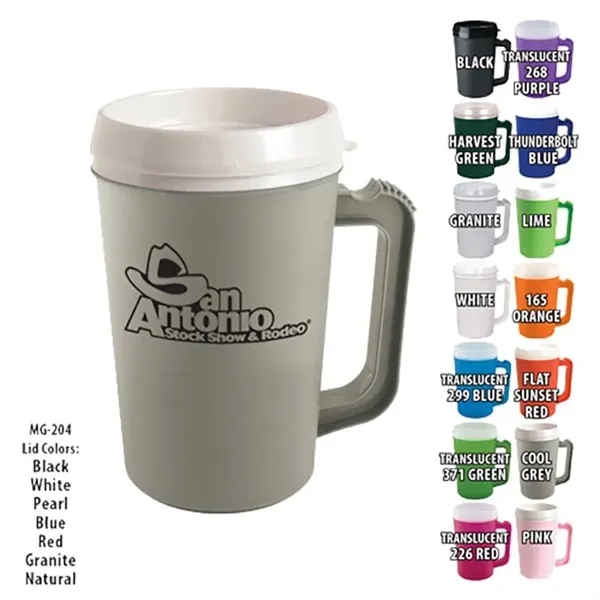 Granite-White color option for 22 Oz. Grande Coffee Mug With Spill Resistant Lid