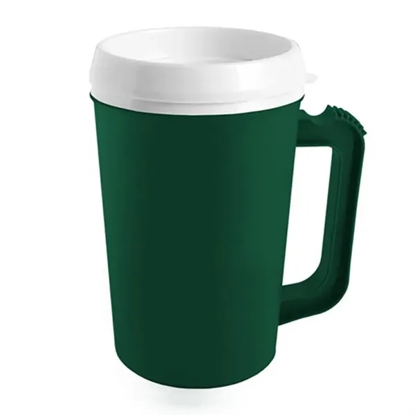 Harvest Green-White color option for 22 Oz. Grande Coffee Mug With Spill Resistant Lid