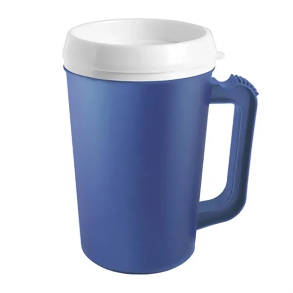 Thunderbolt Blue-White color option for 22 Oz. Grande Coffee Mug With Spill Resistant Lid