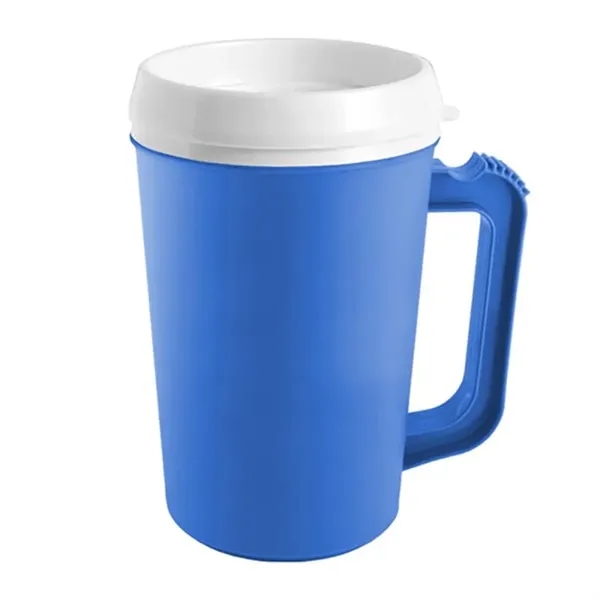 Translucent Blue-White color option for 22 Oz. Grande Coffee Mug With Spill Resistant Lid