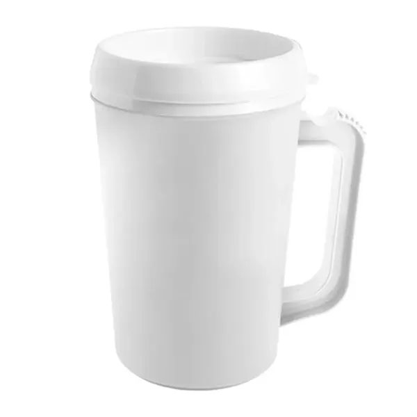 White-White color option for 22 Oz. Grande Coffee Mug With Spill Resistant Lid